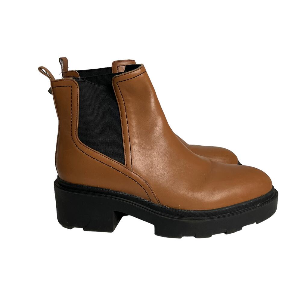 Marc Fisher Women's Wade Lug Sole Brown Chelsea Boot Size 8M